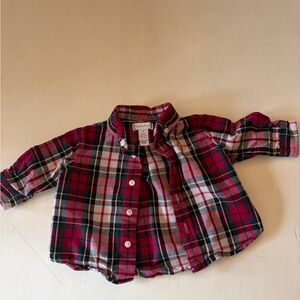 Ralph Lauren Plaid Flannel Shirt - Red and Green Size 3 Months